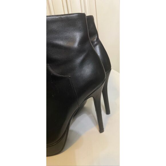 Nasty Gal Women's Faux Leather Side Zip Platform Heeled Booties Black Size 7M - Picture 8 of 16